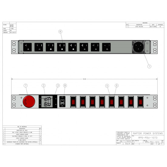 1U Shipboard PDU, 30A, 8 x 5-20R, TAA Compliant
